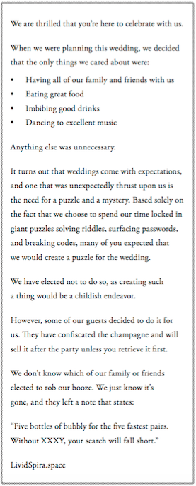 Wedding letter. Parapharshed below.