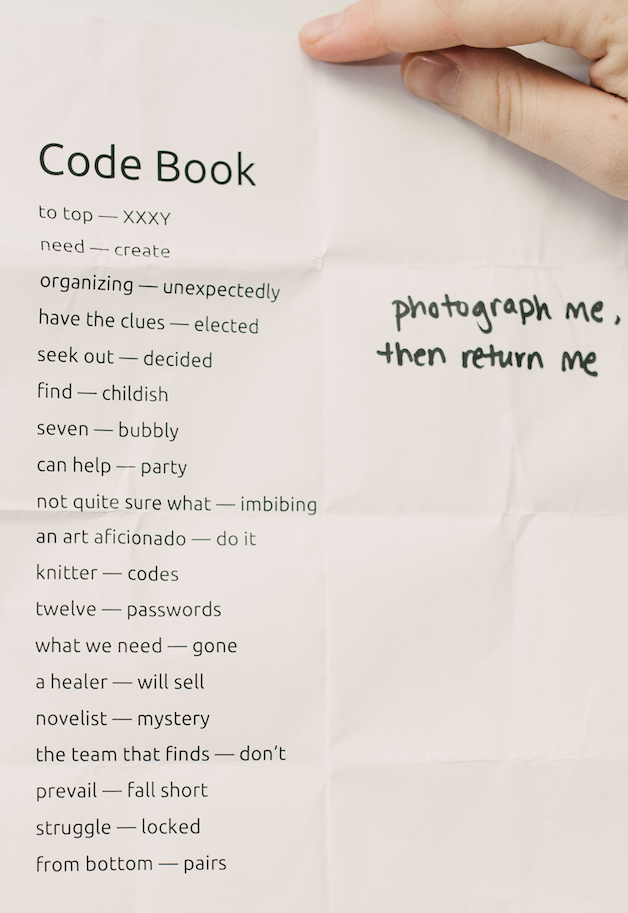 Code Book - Contains a long list of word substitutions