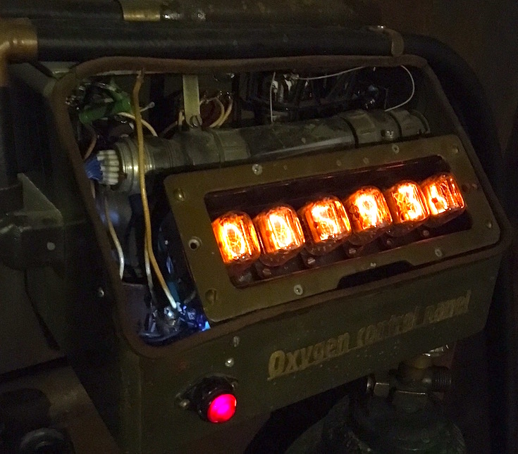 Countdown clock illuminated with nixie tubes. The clock is part of the