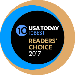 USA Today 10 Best Readers' Choice 2017 logo.