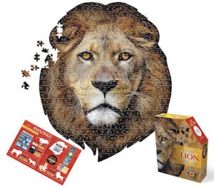 A puzzle made to look like a majestic lion's head.