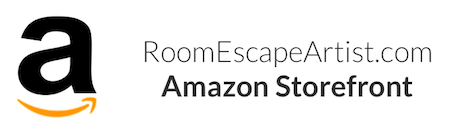 Amazon logo locked up with Room Escape Artist Amazon Storefront.