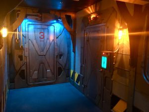 LiveMinds' lobby, a high tech series of halls and metal doors. The detail is incredible.