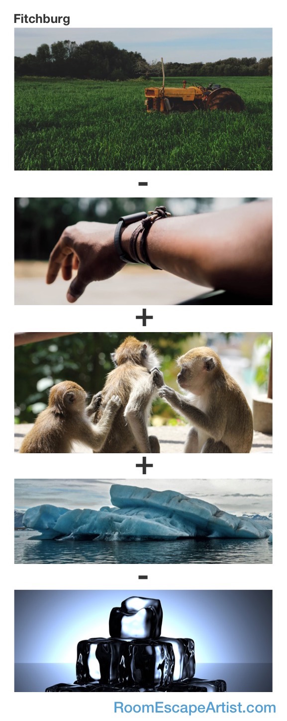 Fitchburg Rebus: Farm - Arm + Itch + Iceberg - Ice