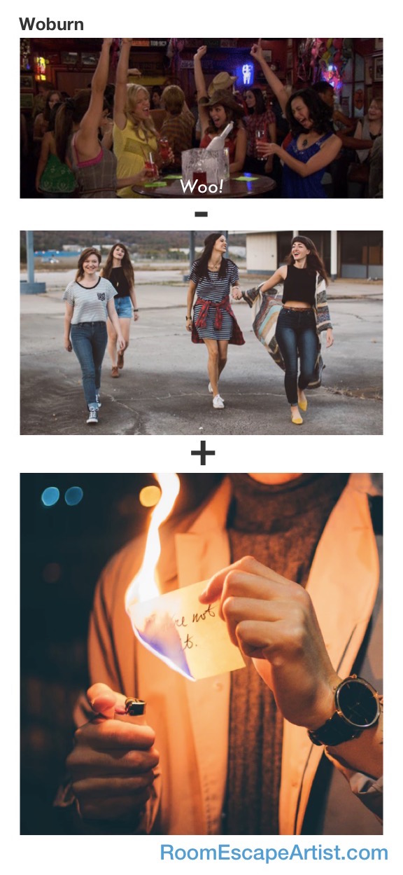 Woburn Rebus: Woo girls - girls + burn