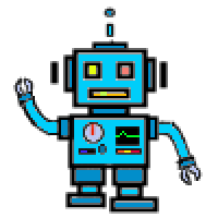 Robot with flashing eyes dancing