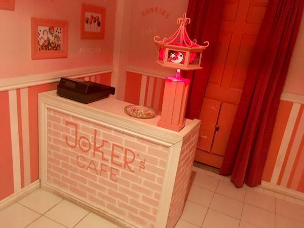 In-game: The checkout counter at Jokers Cafe.