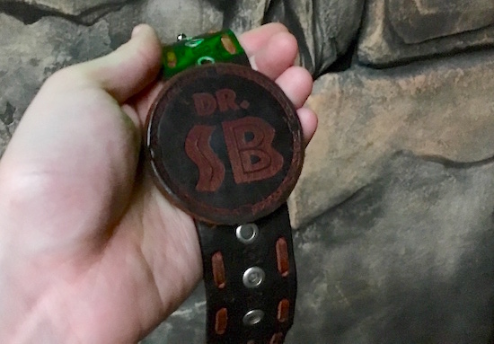 In-game: a leather bracelet labeled "Dr. SB."