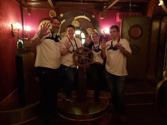 Game 22 post-game photo on a steampunk airship