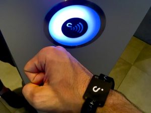 Censor and RFID bracelet.