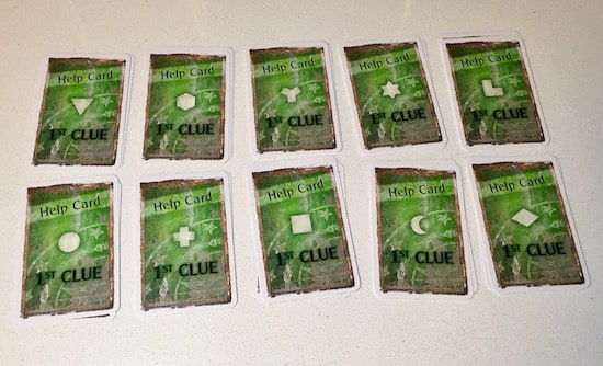 An assortment of help cards.