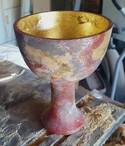 A ceramic recreation of the Holy Grail from Indiana Jones and the Last Crusade.