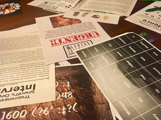 In-game: an assortment of puzzle papers.