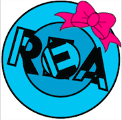 REA logo with a pink bow.