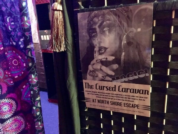 In-game: The poster for "The Cursed Caravan at North Shore Escape."