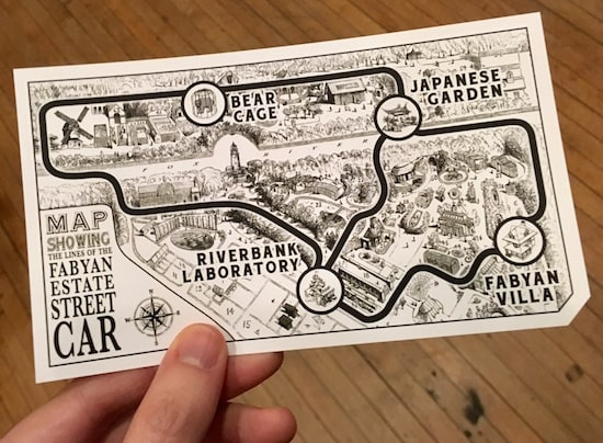 A map of the Fabyan Estate Street Car.