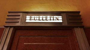 Art deco news bulletin kiosk.