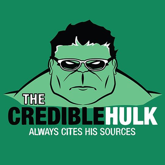 Hulk with glasses meme reads, "The Credible Hulk always cites his sources."