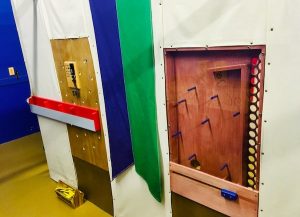 In-game: Some of Attack The Castle's colorful physically tangible puzzles.