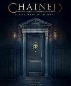 The promo art for Chained: A Victorian Nightmare features an ornate door with a wolf's head knocker.