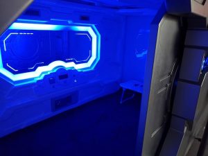 In-game: a spaceship's sleeping pod.