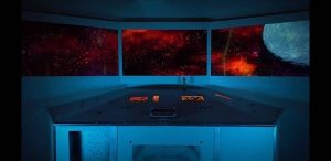 In-game: a spaceship's bridge.