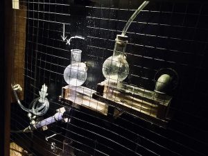 In-game: A series of tubes and lab equipment mounted to the wall.