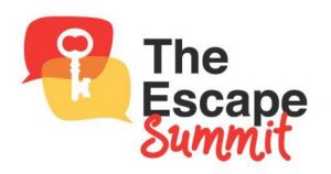Escape Summit logo featuring a key in two conversation bubbles.