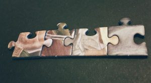 Mismatched, but connected edge pieces.