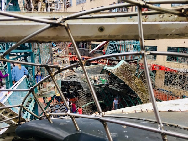 View from a metal climbing tube.