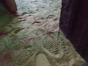 In-game: Footprints in the sand.