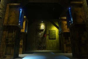 In-game: a series of crates with artifacts in them.