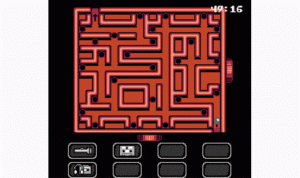 In-game animation: A ball navigating through a maze.