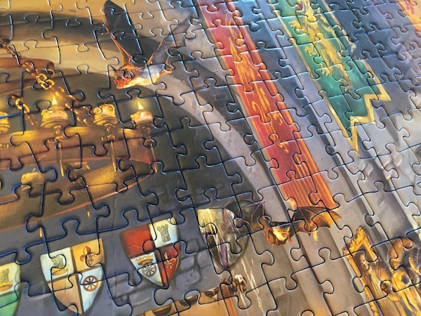 A portion of the puzzle including vampire bats.