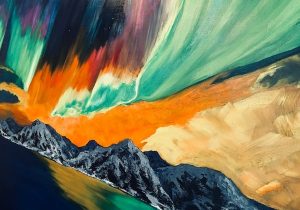 A painting of an aurora.