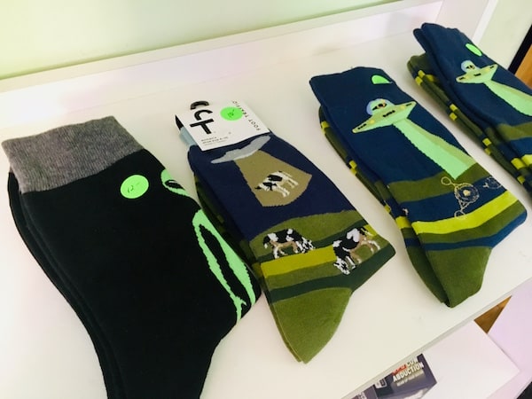 In-game: A shelf of alien socks.