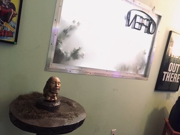 In-game: The front window of the museum, below it is the idol from the opening scenes of Indiana Jones: Raiders of the Lost Ark.