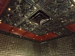In-game: The ornate black and red ceiling,