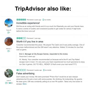 "Trip Advisor also like:" There is a response from a manager denigrating a reasoned, middle of the road review.