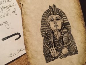 In-game: A sketch of a sarcophagus.