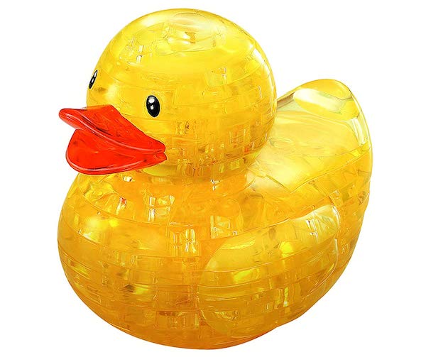 A 3D crystal jigsaw puzzle of a rubber ducky.