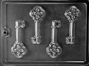4 antique lever keys in a clear mold.