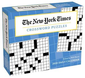 Box for the NY Times daily crossword calendar, depicts a crossword grid.