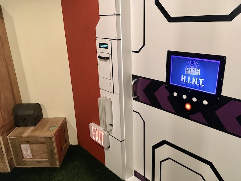 In-game: The time travel machine/ hint system.