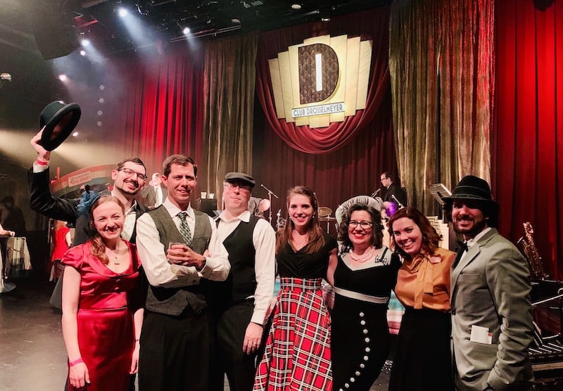 In-game: Us with oru friends at in front of the Drosselmeyer stage at the end of the show.