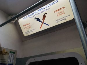 In-game: An ad for a plumbing company who's slogan is, "We're #1 in the #2 business"