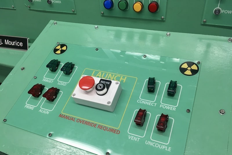 In-game: Closeup of a nuclear launch button.