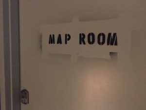 In-game: Closeup of the map room door.