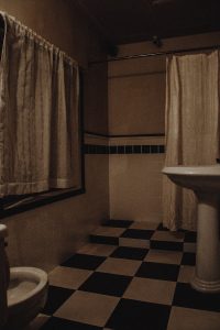 In-game: The hotel bathroom.