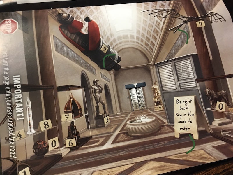 Closeup of the initial puzzle's art, depicts a closed museum ticket counter.